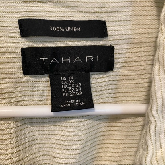 Tahari Cream Button-Up Tunic - Picture 2 of 7